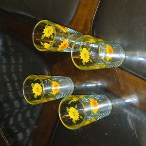 Glasses for drinking beverages.